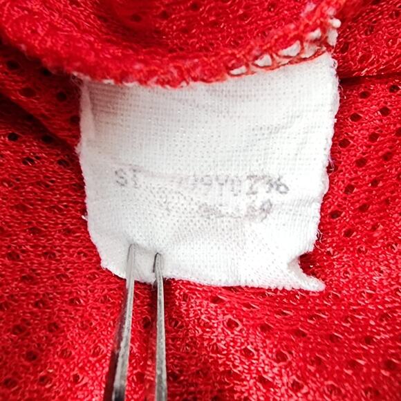 Vintage 90s Bum Equipment Top Womens M Red Blue Sleeveless V-Neck Tank Mesh - Picture 6 of 9